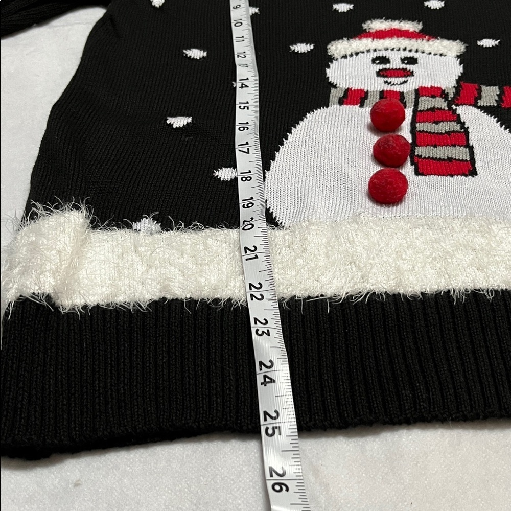 Mesh & Lace Women's Snowman Holiday Ugly Sweater Size M - Picture 5 of 8